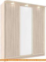 Шкаф-купе Глазов Домашний 2000 ЛДСП с зеркалом (ясень шимо светлый) картинка
