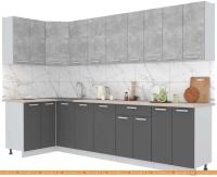 Кухня Интерлиния Мила Лайт 1.2x3.0 (бетон-антрацит-травертин) картинка