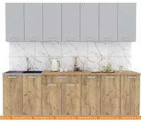 Кухня Интерлиния Мила Лайт 2.8 (серебристый-дуб золотой-дуб бунратти) картинка