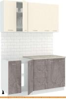 Кухня Кортекс-мебель Корнелия Лира 1.5м (крем/оникс/марсель) картинка