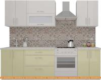 Кухня ВерсоМебель ВерсоЛайн 4-2.0 (белый 001/ваниль 102) картинка