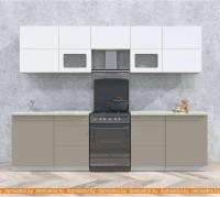 Кухня Интерлиния Мила Матте 2.8 Б (белый/луна/опал светлый) картинка