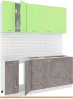 Кухня Кортекс-мебель Корнелия Лира 1.8 без столешницы (зеленый/оникс) картинка