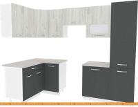 Кухня ВерсоМебель Эко-6 1.4x2.7 левая (дуб крафт белый/антрацит) картинка