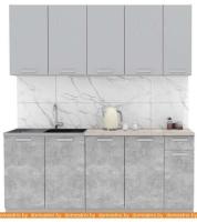 Кухня Интерлиния Мила Лайт 1.9 (серебристый-бетон-бискайская сосна) картинка