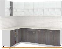 Кухня Кортекс-мебель Корнелия Экстра 1.5x2.6м (белый/береза/марсель) картинка