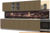 Кухня Интерлиния Мила Пластик 3.1 Б (капучино глянец/опал светлый) картинка