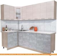 Кухня Интерлиния Мила 12x23 (вудлайн кремовый-бетон-бискайская сосна) картинка