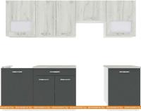 Кухня ВерсоМебель Эко-6 2.6 (дуб крафт белый/антрацит) картинка