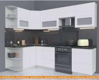 Кухня Интерлиния Мила Матте 1.5x2.6 Б правая (белый-белый-кастилло темный) картинка