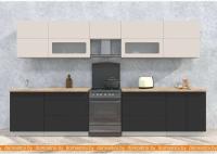 Кухня Интерлиния Мила Матте 3.5 Б (слоновая кость/пепел/травертин серый) картинка