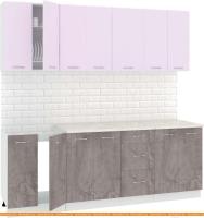 Кухня Кортекс-мебель Корнелия Лира 2.2м (сирень/оникс/мадрид) картинка