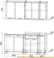 Кухня Интерлиния Мила Лайт 1.7 (дуб молочный/дуб венге) картинка