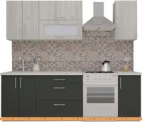 Кухня ВерсоМебель ВерсоЛайн 6-1.8 (дуб крафт белый/антрацит) картинка