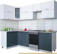 Кухня Интерлиния Мила Gloss 50-12x25 (белый/асфальт глянец) картинка