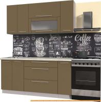 Кухня Интерлиния Мила Пластик 1.7 В (капучино глянец/опал светлый) картинка