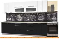 Кухня Интерлиния Мила Пластик 3.0 В (черный глянец-белый глянец-опал светлый) картинка