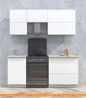 Кухня Интерлиния Мила Матте 1.9 Б (белый/белый/опал светлый) картинка