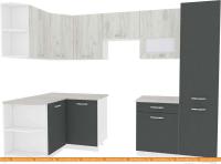 Кухня ВерсоМебель Эко-6 1.3x2.8 левая (дуб крафт белый/антрацит) картинка