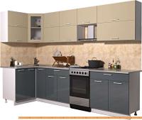 Кухня Интерлиния Мила Gloss 50-12x29 (ваниль/асфальт глянец) картинка