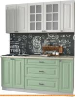 Кухня Интерлиния Мила Деко 1.7Б (мята/белый/опал светлый) картинка
