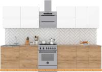 Кухня Интермебель Микс Топ-39 2.6м (белый премиум-дуб крафт зол-дуб крафт зол) картинка