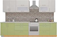 Кухня ВерсоМебель ВерсоЛайн 8-2.6 (белый 001/нежно-зеленый 032) картинка