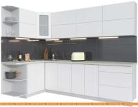 Кухня Интерлиния Мила Матте 1.5x2.8 А левая (белый-белый-опал светлый) картинка