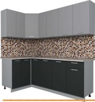 Кухня Интерлиния Мила Лайт 1.2x2.1 (серебро/антрацит) картинка