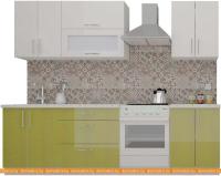 Кухня ВерсоМебель ВерсоЛайн 8-2.0 (белый 001/оливковый 004) картинка