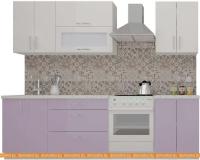 Кухня ВерсоМебель ВерсоЛайн 8-2.0 (белый 001/вереск 010) картинка