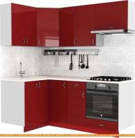 Кухня S-Company Клео глоcс 1.2x2.0 левая (бургундский глян./бургундский глян.) картинка