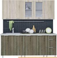 Кухня Интерлиния Арт Мила 20 (дуб сонома светлый/темный) картинка