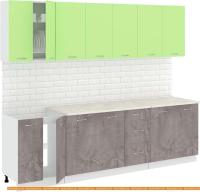 Кухня Кортекс-мебель Корнелия Лира 2.6м (зеленый/оникс/королевский опал) картинка