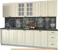 Кухня Интерлиния Мила Деко 2.6 А (слоновая кость/кастилло темный) картинка