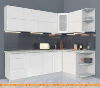 Кухня Интерлиния Мила Матте 1.5x2.4 А правая (белый-белый-опал светлый) картинка