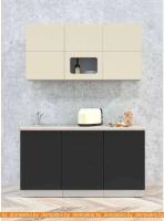 Кухня Интерлиния Мила Матте 1.6 А (слоновая кость/пепел/травертин серый) картинка