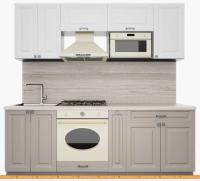 Кухня Интерлиния Мила Деко 2.2 (белый-луна-травертин серый) картинка