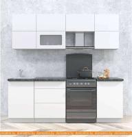 Кухня Интерлиния Мила Матте 2.2 Б (белый/белый/опал светлый) картинка