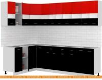 Кухня Кортекс-мебель Корнелия Экстра 1.5x2.8 без столешницы (красный/черный) картинка