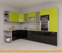 Кухня Интерлиния Мила Gloss 1.68x3.2 левая (яблоня-черный) картинка