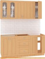 Кухня Кортекс-мебель Корнелия Ретро 1.7м без столешницы (ольха) картинка