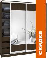 Шкаф-купе Кортекс-мебель Сенатор ШК12-45 Геометрия ДСП с зеркалом (венге) картинка