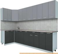 Кухня Интерлиния Мила Лайт 1.2x3.0 (серебро/антрацит) картинка