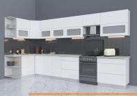 Кухня Интерлиния Мила Матте 1.5x3.9 Б левая (белый/белый/опал светлый) картинка