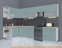 Кухня Интерлиния Мила Матте 1.5x3.3 Б левая (океан/океан/травертин серый) картинка