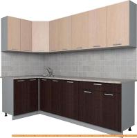 Кухня Интерлиния Мила Лайт 1.2x2.5 (дуб молочный/дуб венге) картинка