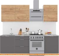 Кухня Интермебель Микс Топ-4 1.8м (дуб крафт золотой-графит серый-ателье светлое) картинка