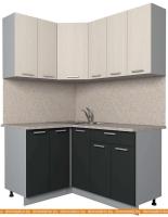 Кухня Интерлиния Мила Лайт 1.2x1.5 (вудлайн кремовый-антрацит-бискайская сосна) картинка