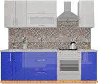 Кухня ВерсоМебель ВерсоЛайн 8-1.8 (белый 001/глубокий синий 601) картинка